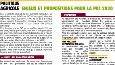 Syndicat agricole d'ariège, pour une agriculture paysanne moderne
